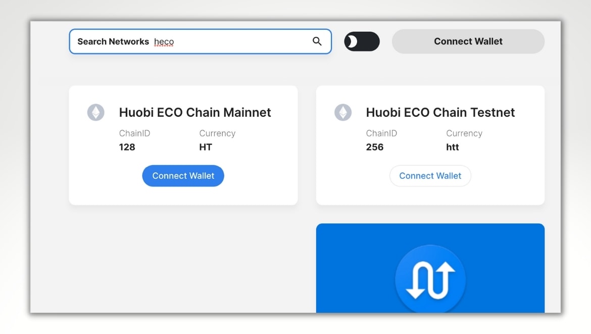 Добавление HECO через Chainlist.