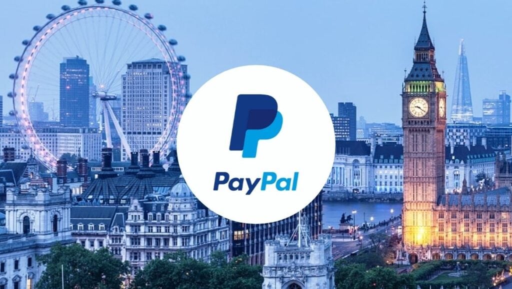 Логотип Paypal на фоне биг бэна в британии